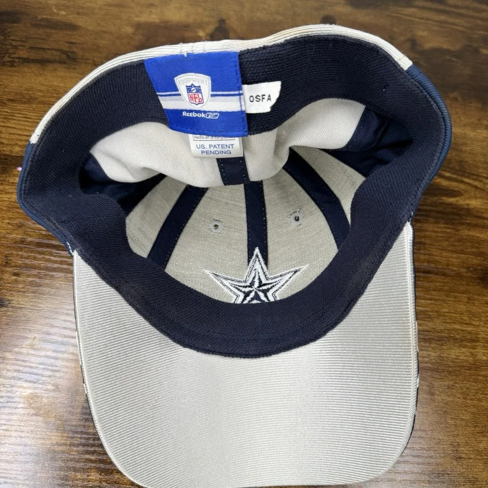 Reebok Dallas Cowboys NFL Equipment Hat Cap OSFA Stretch Fit Blue Gray